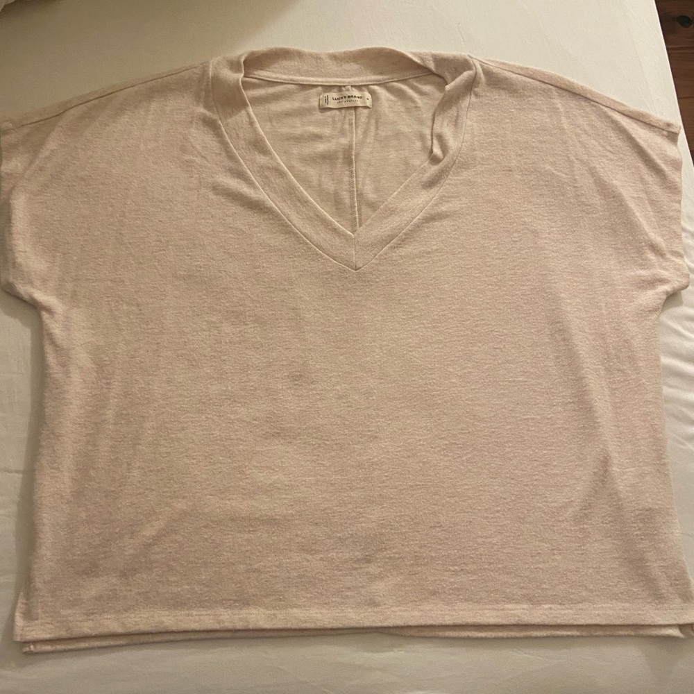 Lucky Brand cream v neck top